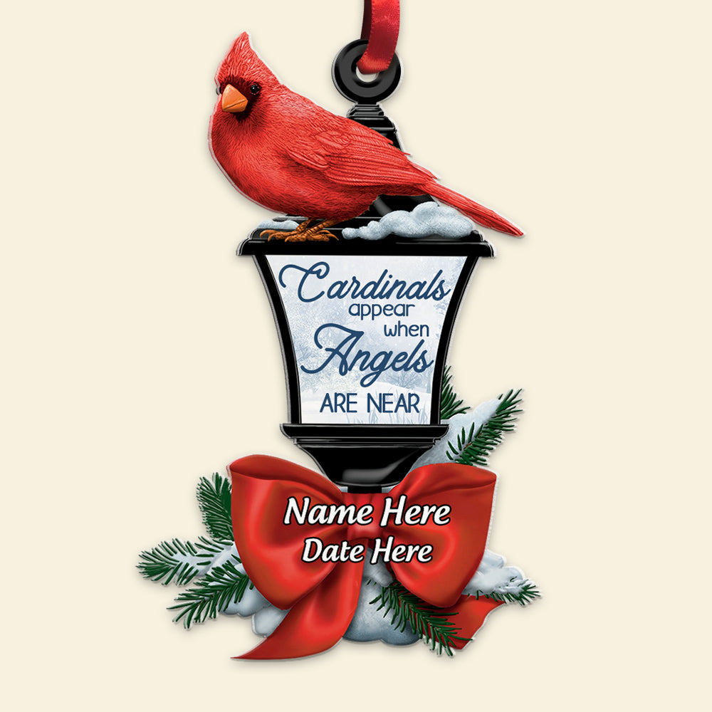 Heaven Cardinals Appear When Angels Are Near - Personalized Christmas Ornament - Ornament - GoDuckee