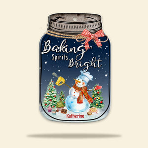 Baking Spirits Bright Christmas Vintage Ball Jar Acrylic Custom Shape Ornament Personalized Christmas Ornament - Ornament - GoDuckee