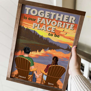 Together Is Our Favorite Place To Be, Couple Hand In Hand Lakeview - Poster & Canvas - GoDuckee