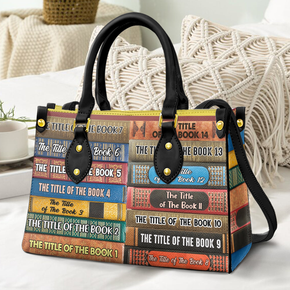 Custom Book Titles Personalized Book Leather Bag Gift For Book Lovers - Leather Bag - GoDuckee