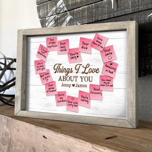 Things I Love About You Personalized Couple Canvas Print, Gift For Couple - Poster & Canvas - GoDuckee