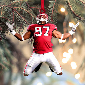 Custom Football Photo Ornament, Christmas Tree Decor - Ornament - GoDuckee