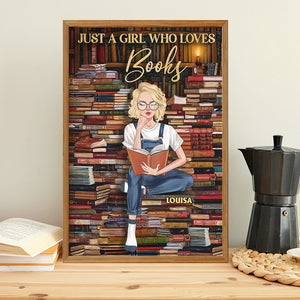 Just A Girl Who Loves Books Personalized Book Canvas Printed, Gift For Book Lovers - Poster & Canvas - GoDuckee