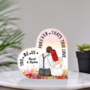 You Me Us Forever That's True Love Personalized Couple Plaque, Gift For Couple - Decorative Plaques - GoDuckee