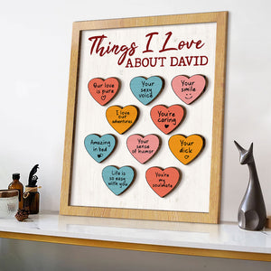 Things I Love About Her Personalized Couple Wood Sign, Gift For Couple - Wood Sign - GoDuckee