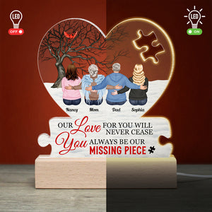 You Always Be Our Missing Piece, Gift For Mother- Personalized Led Light- Mother's Day Led Light - Led Night Light - GoDuckee