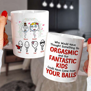 Who Would Have Thought Something So Orgasmic, Orgasmic Couple White Mug - Coffee Mug - GoDuckee