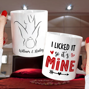 I Licked It So It's Mine Personalized Naughty Couple Tumbler, Gift For Couple - Coffee Mug - GoDuckee