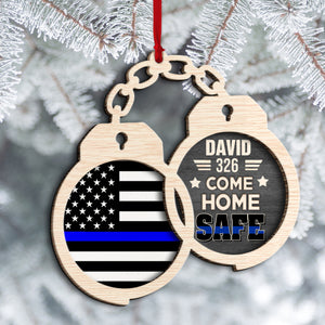Christmas Gift For Police - Personalized Handcuff Wood Ornament - Ornament - GoDuckee