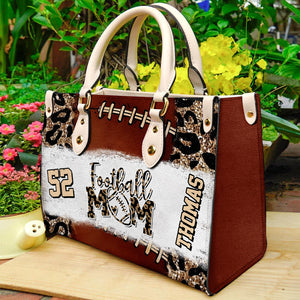 Football Mom, Personalized Leather Bag, Gifts For Football Mom - Leather Bag - GoDuckee