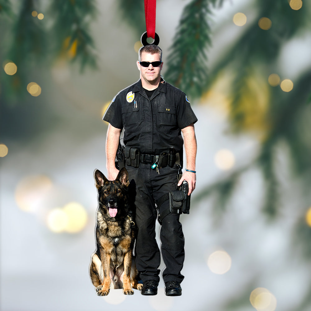 Custom Police Photo Ornament, Christmas Tree Decor - Ornament - GoDuckee
