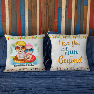 I Love You To The Sun And Beyond Personalized Pillow, Gift For Couple - Pillow - GoDuckee