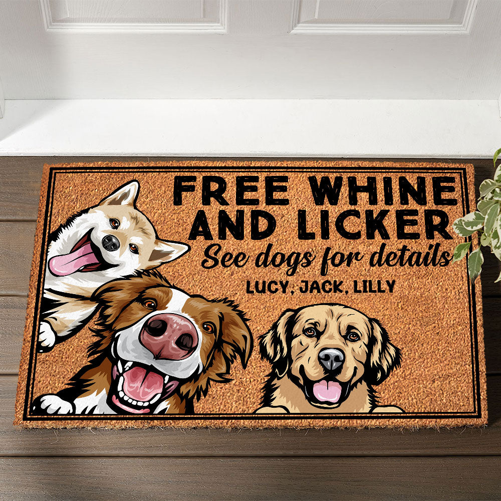 Free Whine And Licker, Personalized Dog Doormat - Doormat - GoDuckee