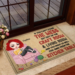 If You Can't Stand The Mess Get Out Of The Craft Room Personalized Craft Door Mat Gift For Her - Doormat - GoDuckee