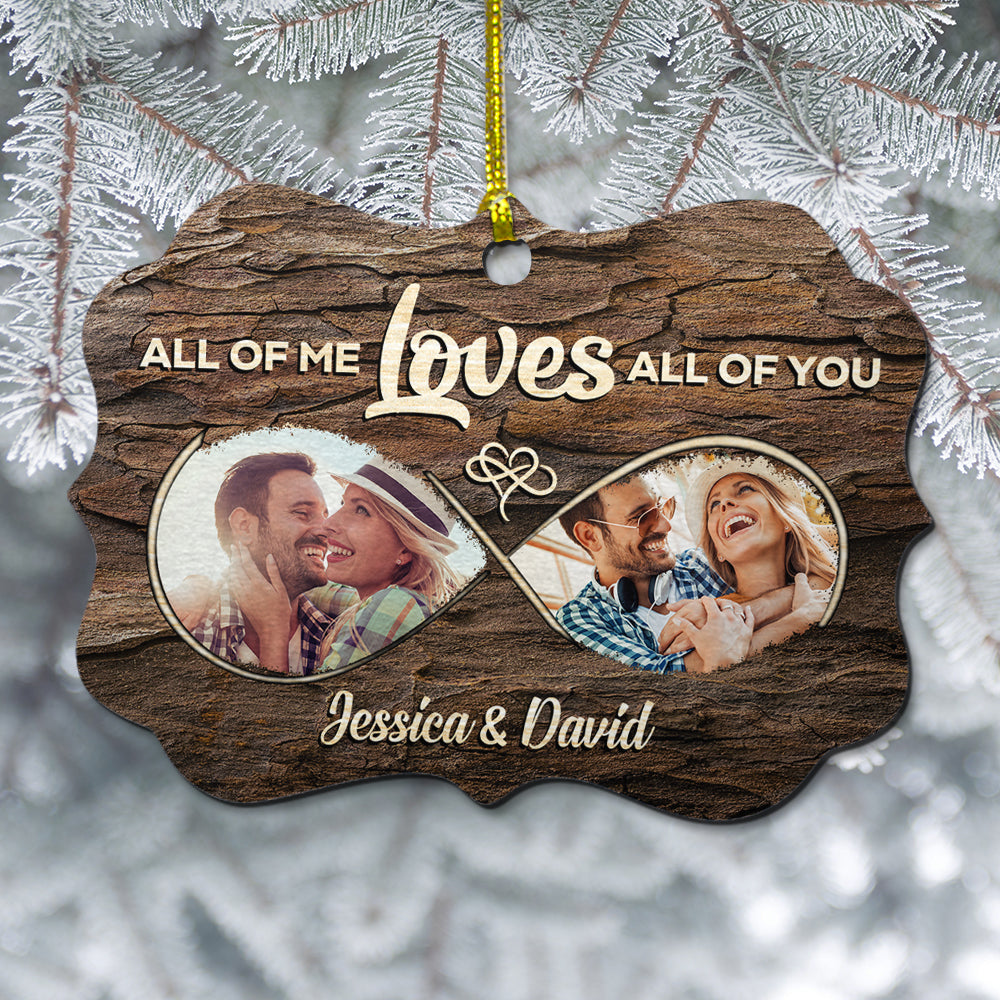 All Of Me Loves All Of You Personalized Personalized Medallion Acrylic Ornament , Gift For Couple - Ornament - GoDuckee