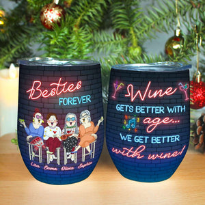 Old Friends Get Better With Wine, Wine Tumbler - Wine Tumbler - GoDuckee