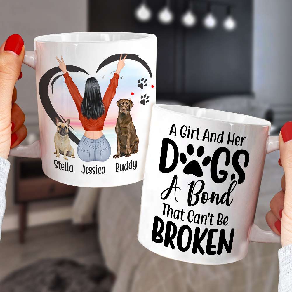A Girl And Her Dogs Unbreakable Bond - Personalized Tumbler Cup