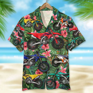 Motocross Hawaiian Shirt, Aloha Shirt, Flower Pattern - Hawaiian Shirts - GoDuckee
