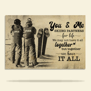 Custom Skiing Couple's Name Poster - Together We Have It All - Vintage - Poster & Canvas - GoDuckee