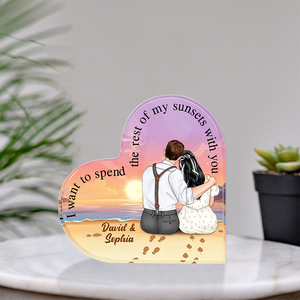 I Want To Spend The Rest Of My Sunsets With You Personalized Couple Plaque, Gift For Couple - Decorative Plaques - GoDuckee