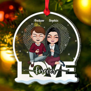 Couple Love Forever, Personalized Shape Ornament Gift For Couple - Ornament - GoDuckee