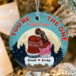 You're The One That I Need, Couple Christmas Ceramic Circle Ornament Gift - Ornament - GoDuckee