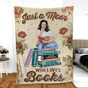 Just A Mom Who Loves Books- Gift For Mother- Personalized Blanket- Mother's Day Blanket - Blanket - GoDuckee