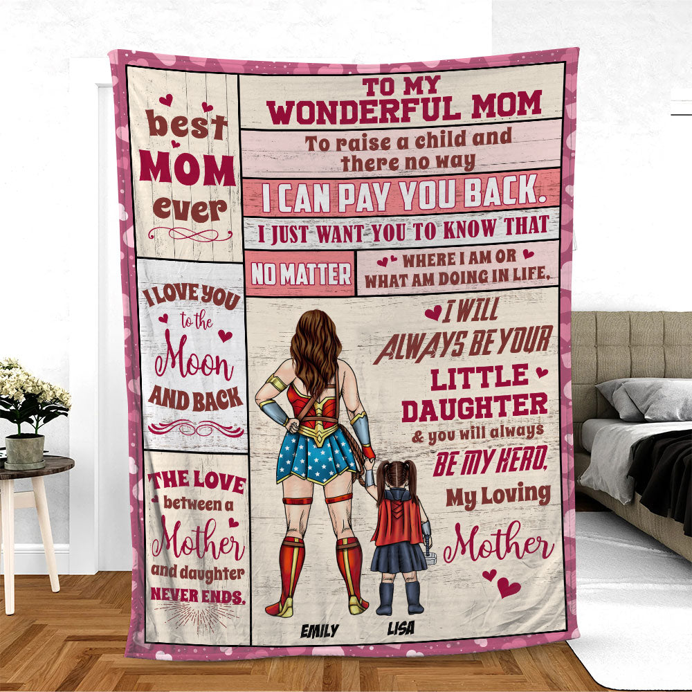 I Love You Mom, Personalized Blanket, Love Mom, Gift For Mom - GoDuckee