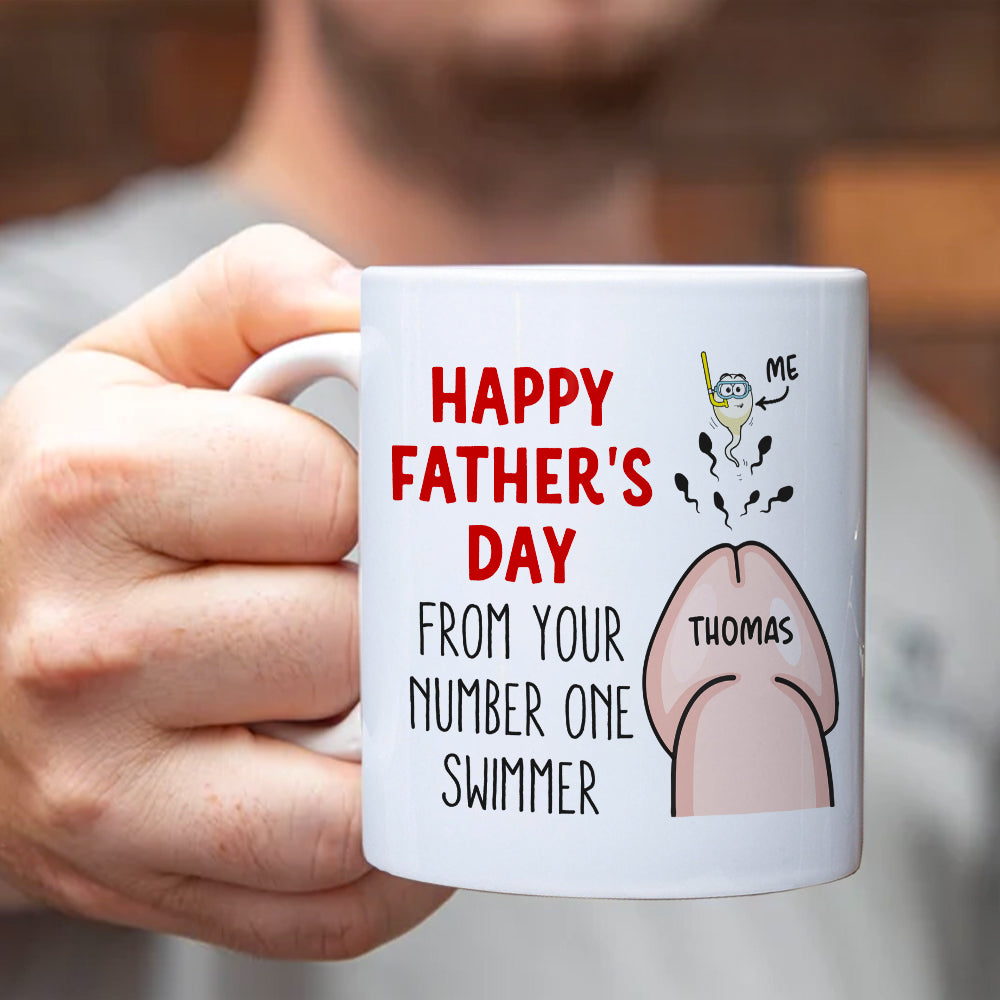 Happy Father's Day From Your Number One Swimmer, Personalized Mug, Gift For Dads - Coffee Mug - GoDuckee