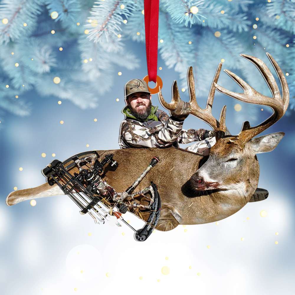 Custom Photo Deer Hunting Ornament, Christmas Tree Decor, Gift For Hun - GoDuckee custom-photo-deer-hunting-ornament-christmas-tree-decor-gift-for-hun-goduckee