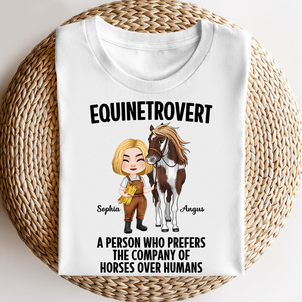 Equinetrovert, Personalized Shirt, Gift For Horse Lovers - Shirts - GoDuckee
