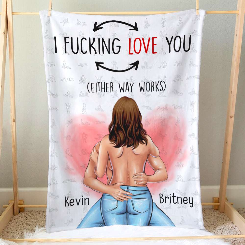 I Fk Love You Naughty Couple Personalized Blanket - Blanket - GoDuckee