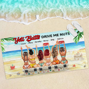 Yeti Butts Drive Me Nuts, Besties Holiday Beach Towel Gift For Bestfriend - Beach Towel - GoDuckee