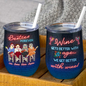Old Friends Get Better With Wine, Wine Tumbler - Wine Tumbler - GoDuckee
