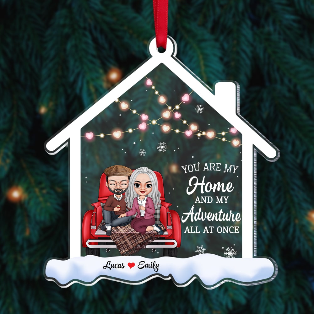 You Are My Home And My Adventure All At Once Personalized Old Couple Ornament, Christmas Tree Decor - Ornament - GoDuckee