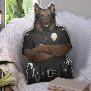 Police Image Upload Custom Shape Pillow Gift For Dog Lovers - Pillow - GoDuckee