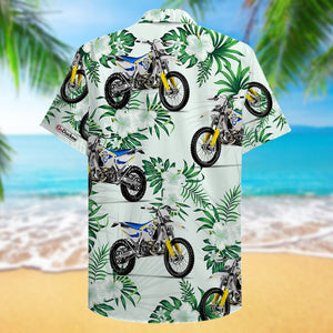 Custom Photo - Motocross Hawaiian Shirt - Floral Pattern - Hawaiian Shirts - GoDuckee