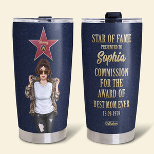 Personalized Leopard Mom Tumbler - Star Of Fame Commission For The Award Of Best Mom Ever - Tumbler Cup - GoDuckee