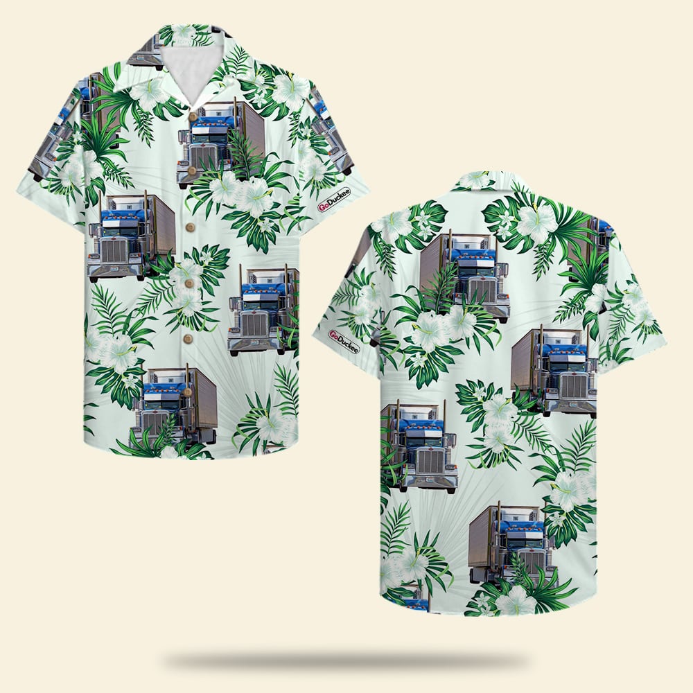 Custom Your Own Truck's Photo - Truck Driver Hawaiian Shirt - Hawaiian Shirts - GoDuckee