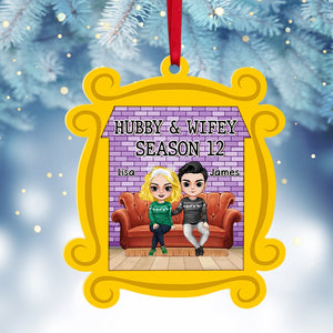 Hubby & Wifey Personalized Couple Ornament, Christmas Tree Decor - Ornament - GoDuckee