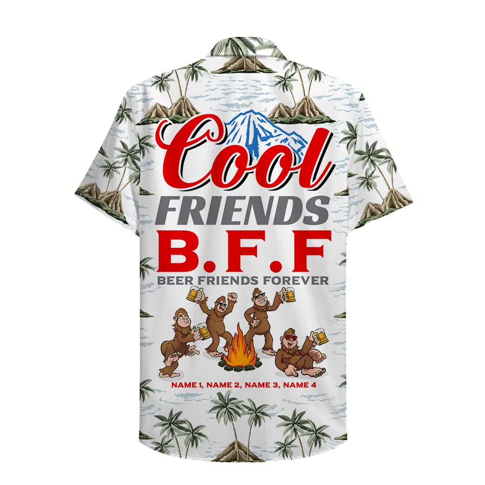 Personalized Bigfoot Friends Hawaiian Shirt - Cool friends BFF Beer Friends Forever - Hawaiian Shirts - GoDuckee