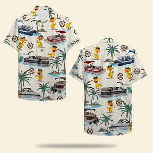 Pontoon Duck Hawaiian Shirt - Pontoon Boat & Duck Pattern Fol7-Vd1 - Hawaiian Shirts - GoDuckee