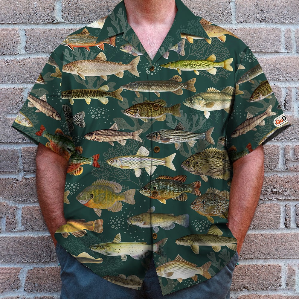 GoDuckee Fishing Freshwater Fishes, Hawaiian Shirt, Gifts for Fishing Lovers