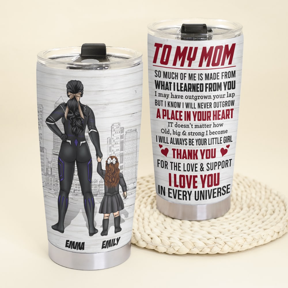 To My Super Mom, Love You In Every Universe - Personalized Family Tumbler Gift For Mom - Tumbler Cup - GoDuckee