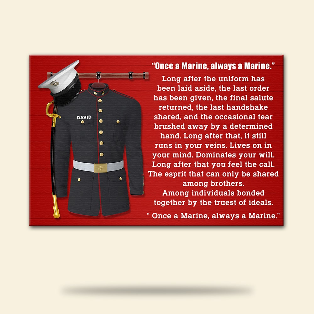 Personalized Marine Uniform Poster - Once A Marine Always A Marine - Poster & Canvas - GoDuckee