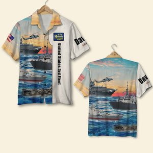 Military Ship, Cruiser, Aircraft Carrier Entering The War, Personalized Navy, Coast Guard Hawaiian Shirt, Military Gifts with Custom Military Unit 01qhqn090522 - Hawaiian Shirts - GoDuckee