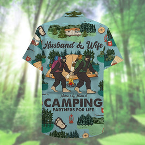 Camping Husband and wife Camping partners for life Custom Hawaiian Shirt, Aloha Shirt - Hawaiian Shirts - GoDuckee