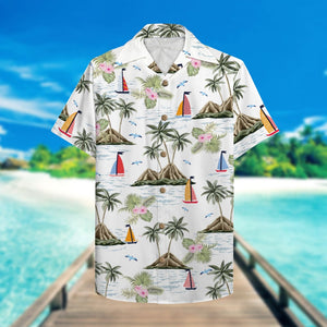 Personalized Cruising Flamingo Couple Hawaiian Shirt - We don't hide crazy - Hawaiian Shirts - GoDuckee