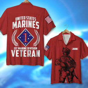Veteran Full Branch With Custom Military Unit Hawaiian Shirt - Hawaiian Shirts - GoDuckee