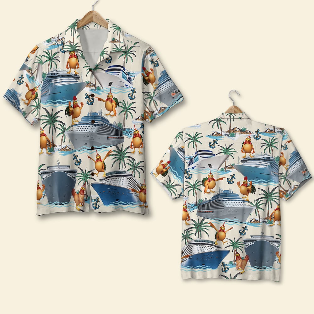 Cruising Chicken Let's Enjoy the Trip, Hawaiian Shirt, Gifts for Cruising Lovers - Hawaiian Shirts - GoDuckee